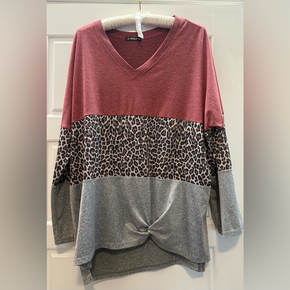 Sheilay Long Sleeve Blouse, sz 3x